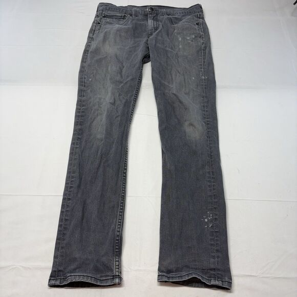 Levi’s 511 Gray Wash Distressed Denim Jeans Slim Straight Men’s W34 L34 - Picture 1 of 8